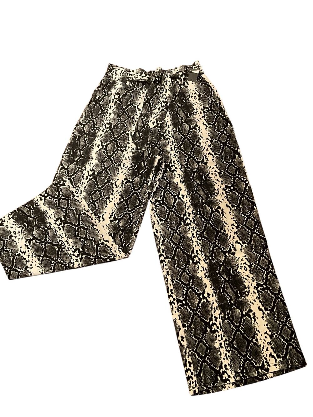 Sentimental New York Pants Women XL  Snake Print  Fit Wide Leg